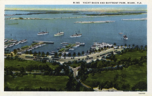 Yacht basin and Bayfront Park, Miami, Florida, USA,1931. Artist: Unknown