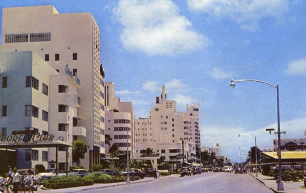 Collins Avenue looking toward Lincoln Road, Miami Beach, Florida, USA, 1953. Artist: Unknown