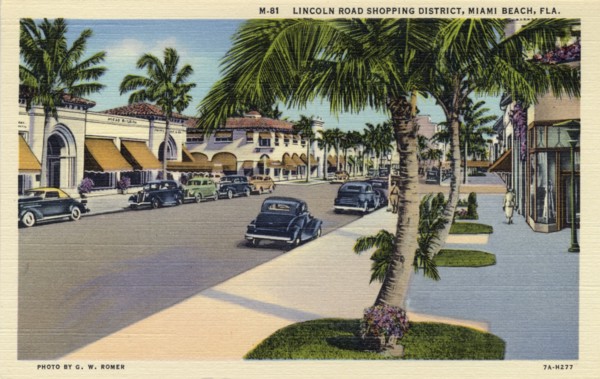 Lincoln Road shopping district, Miami Beach, Florida, USA, 1937. Artist: Unknown