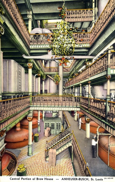 Central portion of the brew house, Anheuser-Busch Brewery, St Louis, Missouri, USA, 1933. Artist: Unknown