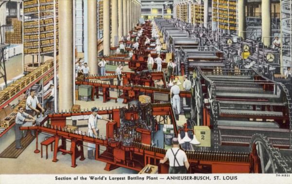 Bottling plant, Anheuser-Busch brewery, St Louis, Missouri, USA, 1933. Artist: Unknown