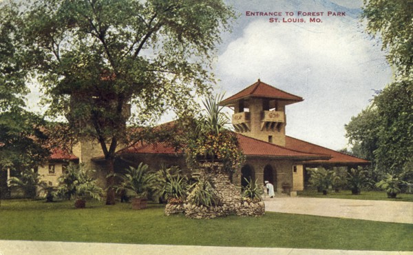 Entrance to Forest Park, St Louis, Missouri, USA, 1910. Artist: Unknown