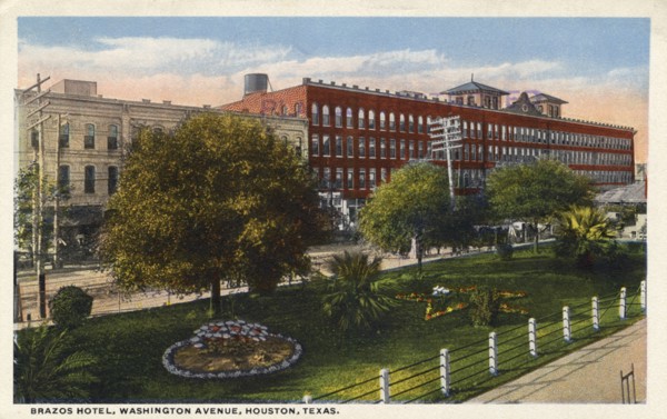 Brazos Hotel, Washington Avenue, Houston, Texas, USA, 1909. Artist: Unknown