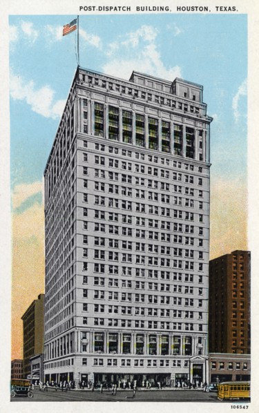 Post-Dispatch Building, Houston, Texas, USA, 1925. Artist: Unknown