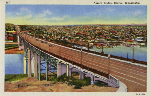 Aurora Bridge, Seattle, Washington, USA, 1935. Artist: Unknown