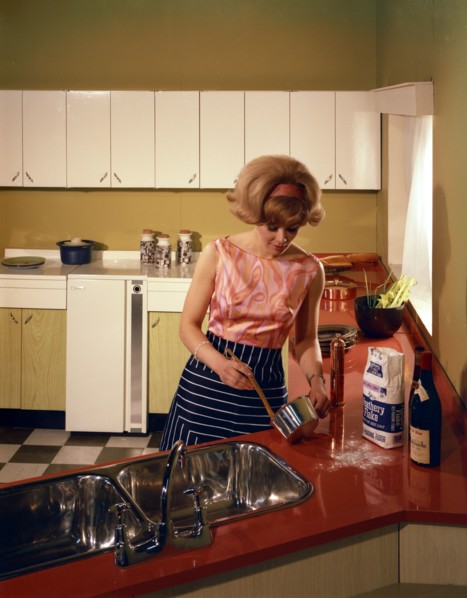 Kitchen scene, Warwick, Warwickshire, 1966. Artist: Michael Walters