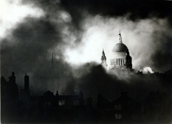 St Paul's Cathedral, London, during the Blitz, World War II, 29 December 1940. Artist: Unknown