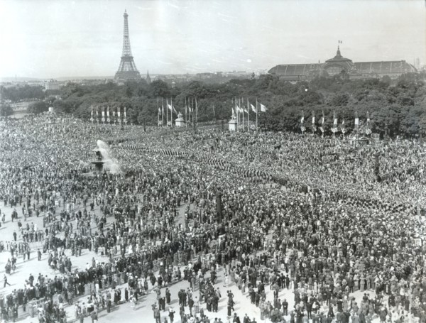 Victory in Europe Day (Fête de la Victoire), Place de la Concorde, Paris, 8 May 1945. Artist: Unknown