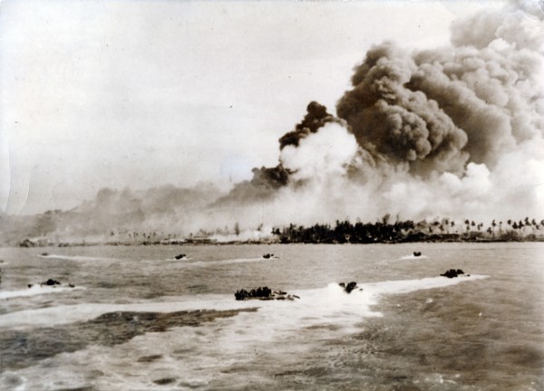 Australian 7th Division Infantry landing at Balikpapan, Borneo, November 1945. Artist: Unknown