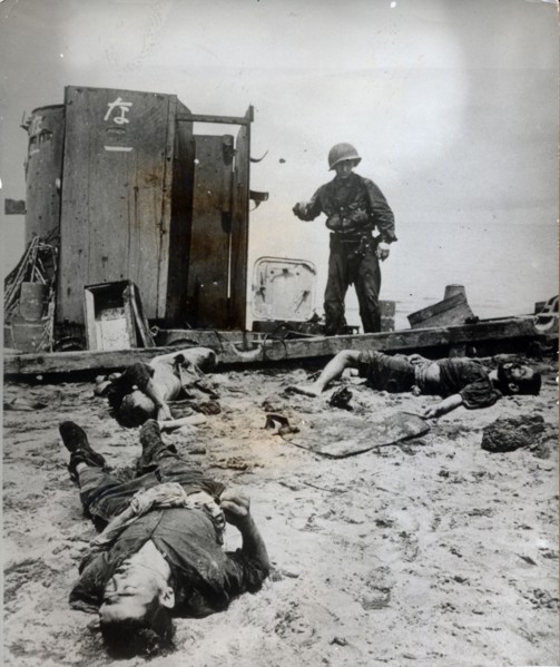 A failed beach landing by Japanese troops, New Guinea, 1943. Artist: Unknown