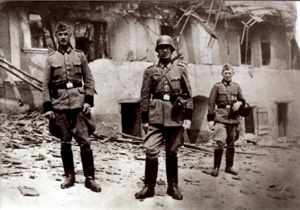 A photograph taken after the destruction of the town of Lidice, Czech Republic, 1942. Artist: Unknown