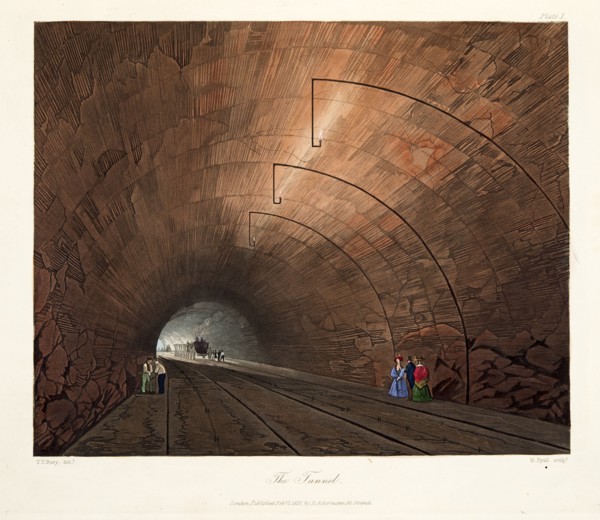 The Tunnel, published 1831 (hand coloured engraving)
