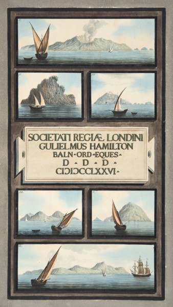 Title Page and Fronticepiece from 'Campi Phlegraei: Observations on the Volcanoes of the Two Sicilie