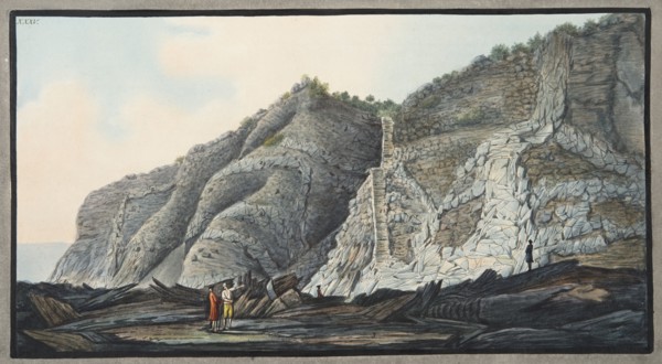 View of a part of the inside of the cone of the mountain of Somma, 1776.