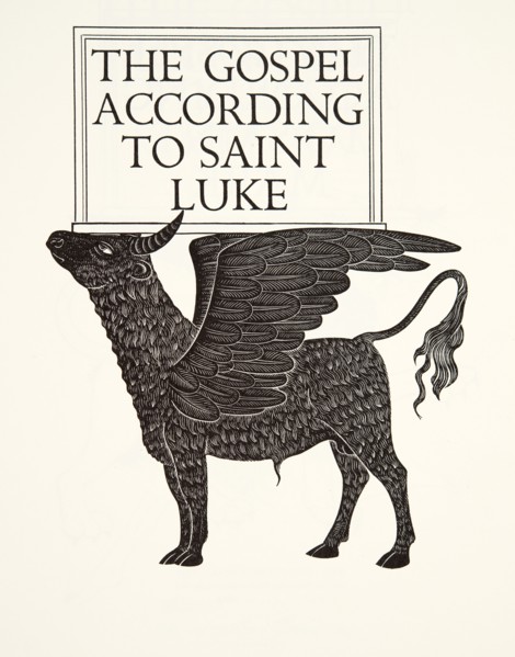 The Black Calf of St. Luke (wood engraving).