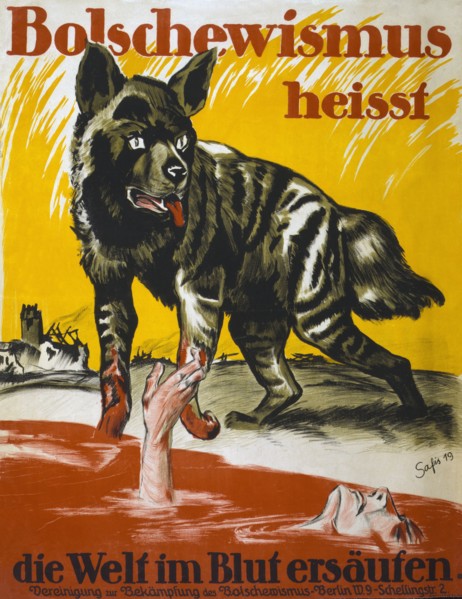 Poster issued by the Association to Fight against Bolshevism, 1919.