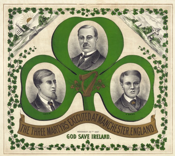 The Three Martyrs Executed At Manchester, England: God Save Ireland, c.1893.