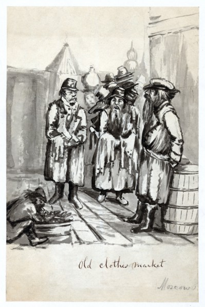 Old Clothes Market, Moscow, c. 1862.