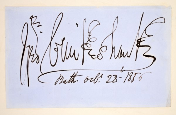 Signature of George Cruikshank, October 28th 1856.