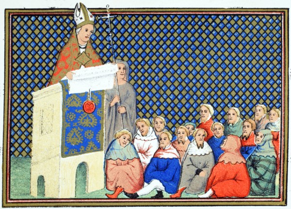 The Archbishop of Canterbury preaching to the English nobility against Richard II, 19th century.