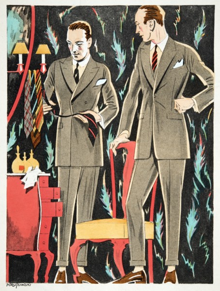 Der Arbiter, outfits by Fasskessel & Muntmann,  from Styl, pub. 1922 (pochoir Print)