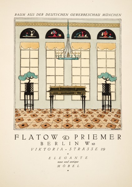 Advertisement for Flatow & Priemer, from Styl, pub. 1922 (pochoir Print)