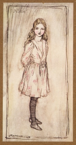 Alice, frontispiece from Alice's Adventures in Wonderland, by Lewis Carroll, pub. 1907.
