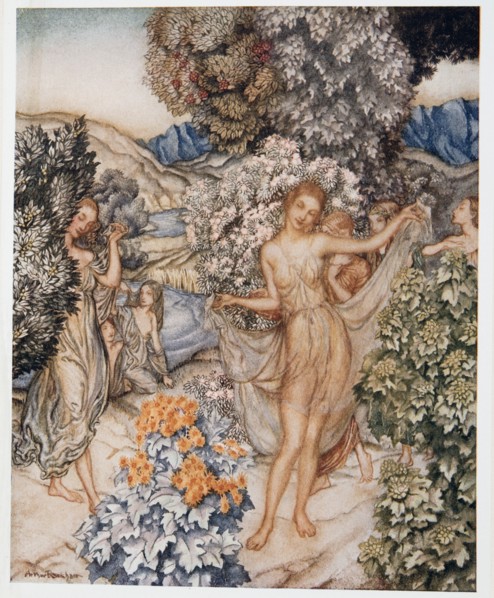 Come, temperate nymphs, and help to celebrate a contract of true love, illustration from 'The Tempes