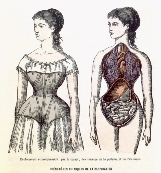 The Harmful Effects of the Corset (Phénomènes chimiques de la respiration), illustration from La Vie
