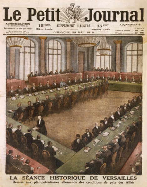Conference at Versailles, 7th May, 1919 - German delegates receiving the Allied Peace Conditions, 19