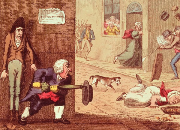 Mad Dog, pub. 1826 (hand coloured etching)
