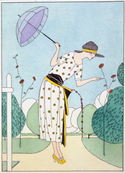 Design for a Day Dress, from Art Gout Beaute, pub. C. 1920's (pochoir print)