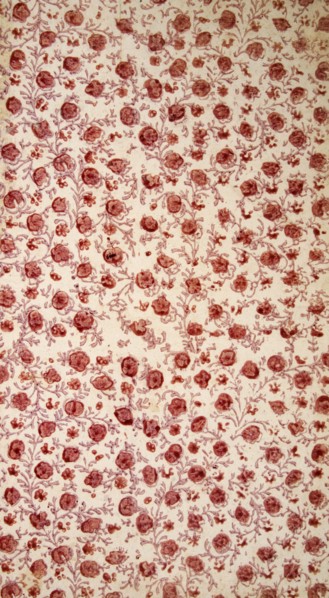 Floral Endpaper (hand coloured engraving). Creator: English School (18th Century).