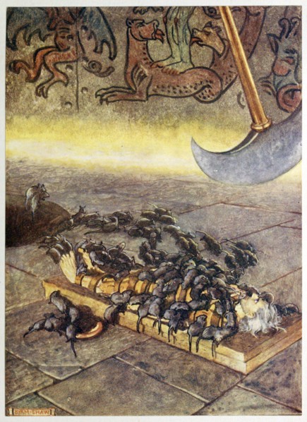 They swarmed upon me in ever accumulating heaps., from Selected Tales of Mystery, pub. 1909. Creator: Byam Shaw (1872-1919).