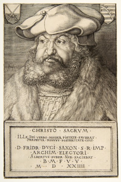 Frederick the Wise, Elector of Saxony, pub. 1524. Creator: Albrecht Durer (1471 - 1528).