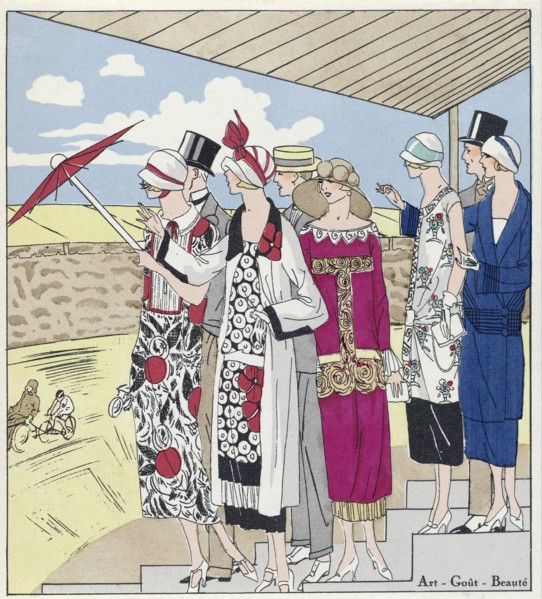 At the Velodrome, illustration from Art, Gout, Beaute, pub. 1924. Creator: French School (20th Century).
