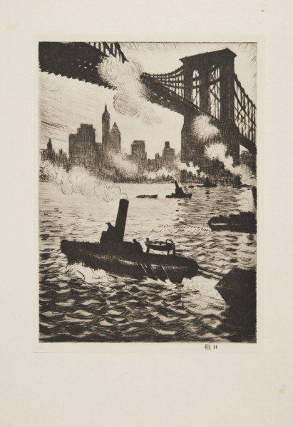 Under Brooklyn Bridge, pub 1921. Creator: Christopher Richard Wynne Nevinson (1889 ? 1946) .