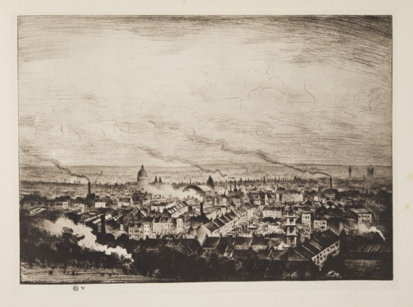 London from Parliament Hill, pub. 1923. Creator: Christopher Richard Wynne Nevinson (1889 ? 1946) .