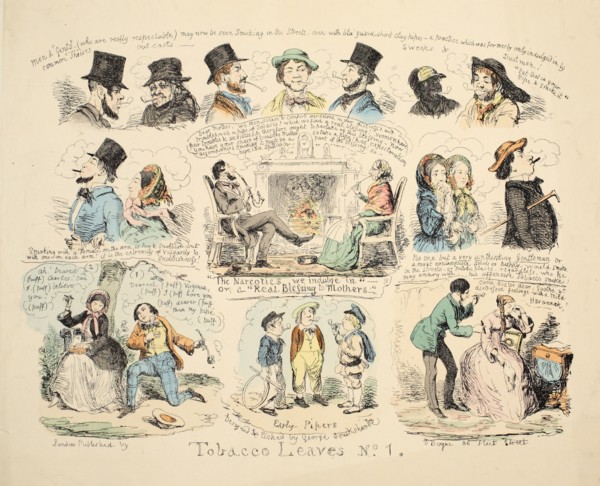 Tobacco Leaves No. 1, pub. 1851. Creator: George Cruikshank (1792-1878).