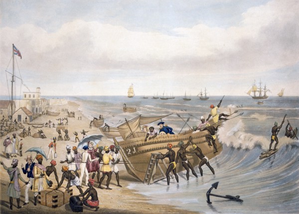 Madras, Embarking, 1856. Creator: J.B. East (19th century).