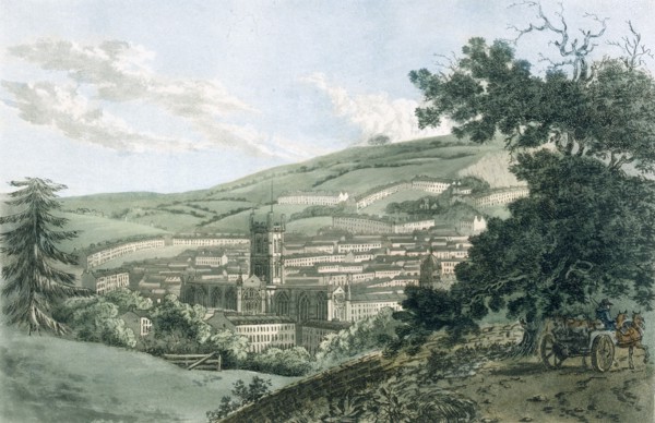 Bath, from the private road leading to Prior Park, pub. 1793. Creator: J. Hassell (1767-1825) and J.C. Ibbetson (1759-1817).