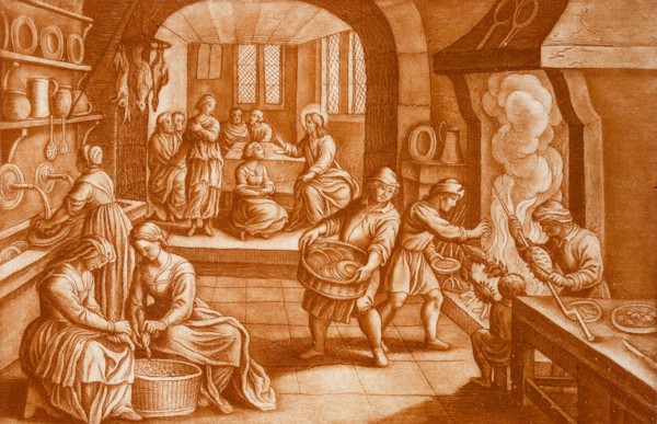 The Story of Mary and Martha, illustration from the Bible. Creator: Mattaus II Merian (1621-87).