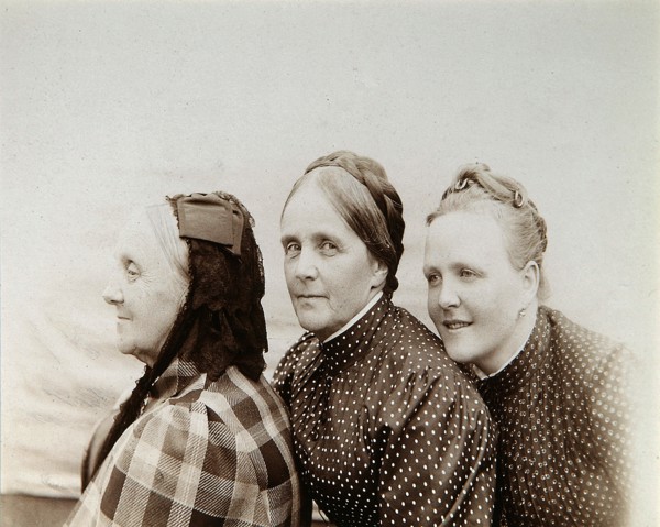 Portrait of three women, Russia, 1890s. Artist: Unknown
