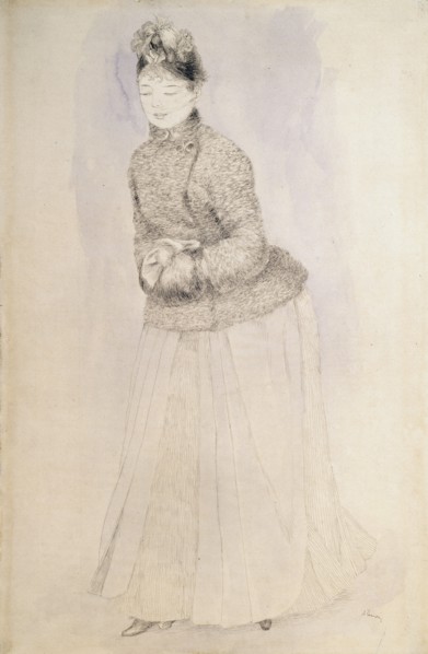 'Woman with a Muff', c1883-c1884.  Artist: Pierre-Auguste Renoir