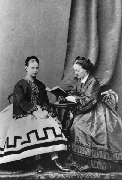 Grand Duchess Maria Alexandrovna of Russia with Anna Tyutcheva, 1864. Artist: Unknown