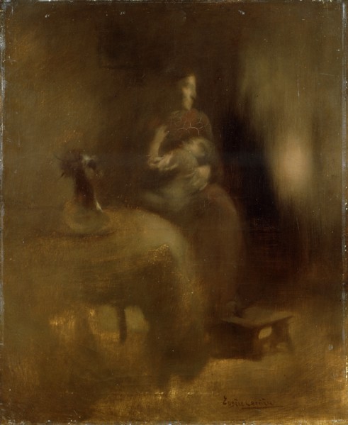 'Woman with a Baby in Her Lap', 1890s.  Artist: Eugene Carriere