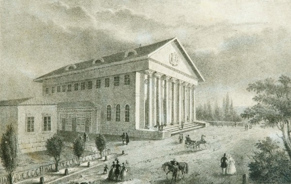 The Summer Theatre in Petrovsky Park, Moscow, Russia, 1840s. Artist: Unknown