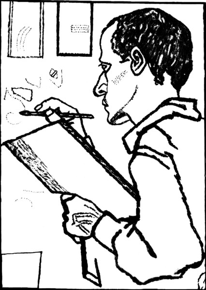 'Self-portrait', 1925.  Artist: Pavel Filonov