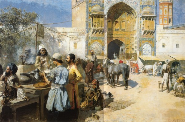 'An Open-Air Restaurant, Lahore', c1889.  Artist: Edwin Lord Weeks
