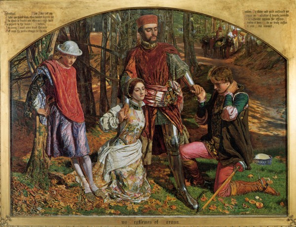 'Valentine Rescuing Sylvia from Proteus', 1851.  Artist: William Holman Hunt